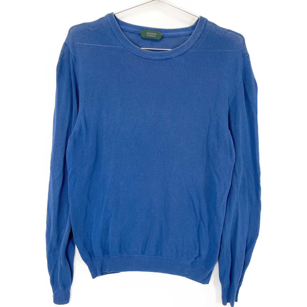 ZANONE ザノーネ 19SS 812166-ZY318 ﾌﾞﾙｰ GIRO ﾗｳﾝﾄﾞﾈｯｸ ﾛﾝｸﾞｽﾘｰﾌﾞ ｾｰﾀｰ トップス 46