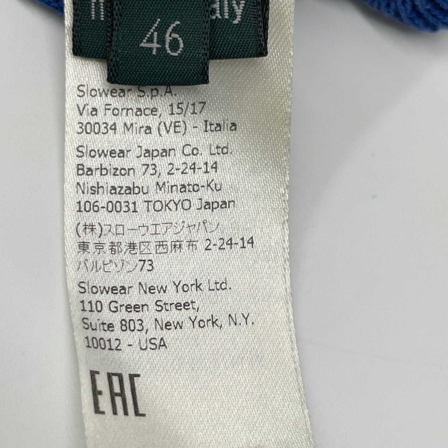 ZANONE ザノーネ 19SS 812166-ZY318 ﾌﾞﾙｰ GIRO ﾗｳﾝﾄﾞﾈｯｸ ﾛﾝｸﾞｽﾘｰﾌﾞ ｾｰﾀｰ トップス 46