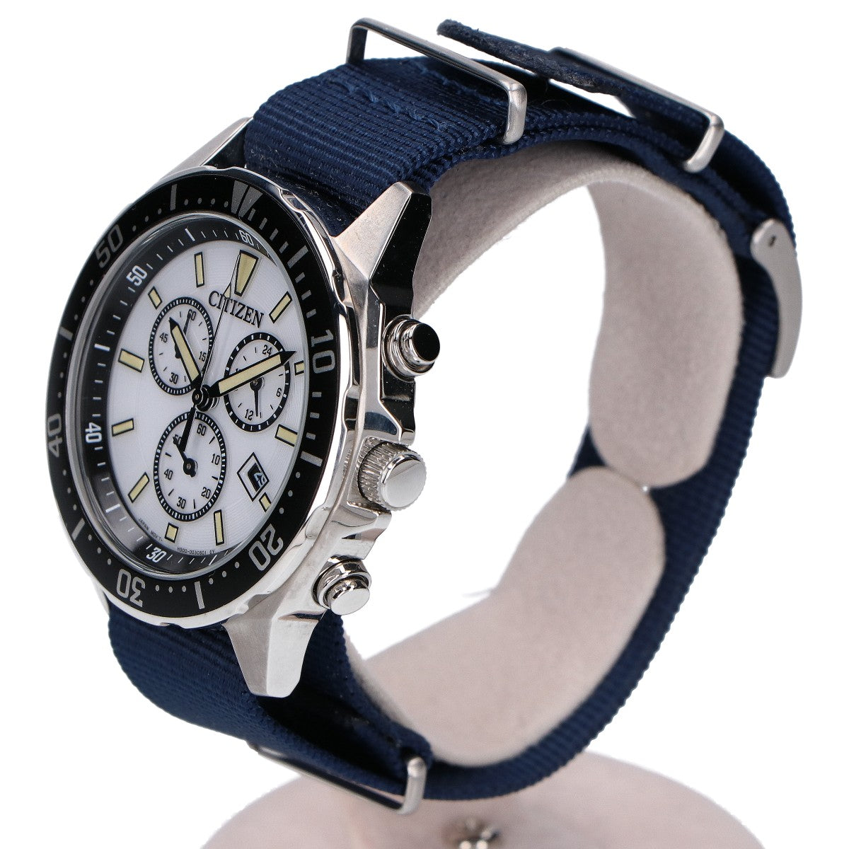 CITIZEN シチズン 【美品】H500-002C602 CITIZEN COLLECTION 白文字盤 エコドライブ クロノグラフ 腕時計