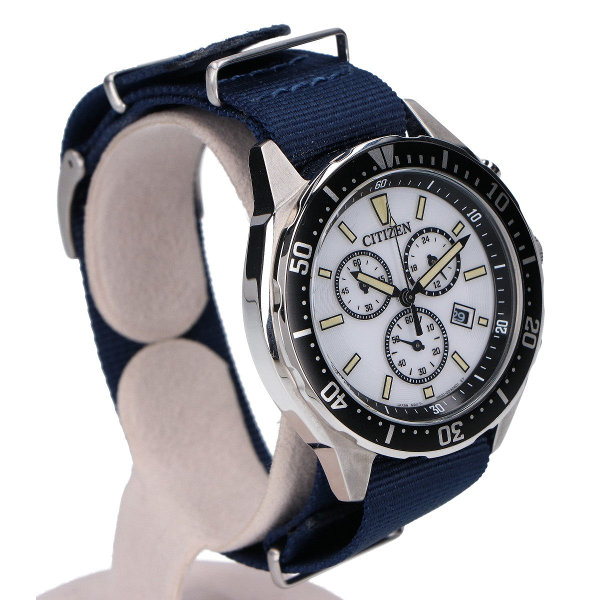 CITIZEN シチズン 【美品】H500-002C602 CITIZEN COLLECTION 白文字盤 エコドライブ クロノグラフ 腕時計