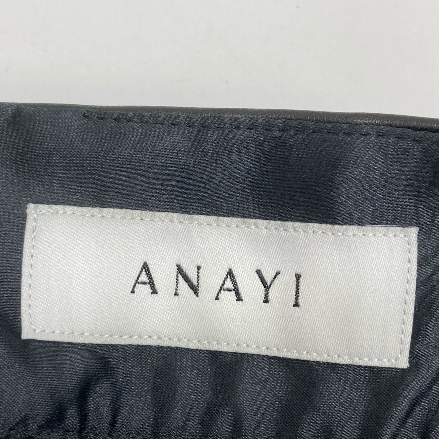 ANAYI アナイ ﾌﾞﾗｯｸ ｴｺﾚｻﾞｰ ﾌﾚｱｽｶｰﾄ スカート 38