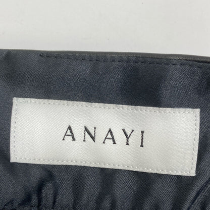 ANAYI アナイ ﾌﾞﾗｯｸ ｴｺﾚｻﾞｰ ﾌﾚｱｽｶｰﾄ スカート 38