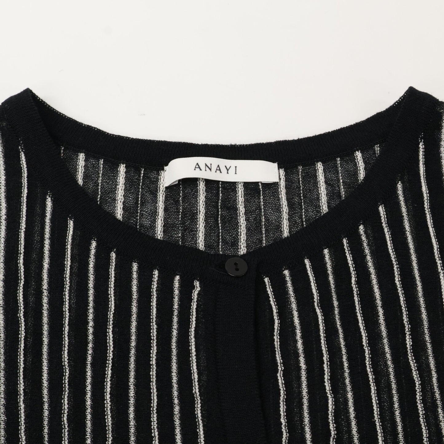 ANAYI アナイ ﾎﾜｲﾄ×ﾈｲﾋﾞｰ ｽﾄﾗｲﾌﾟ ｳｴｽﾄﾘﾎﾞﾝ ﾛﾝｸﾞｽﾘｰﾌﾞ ﾜﾝﾋﾟｰｽ ワンピース 38