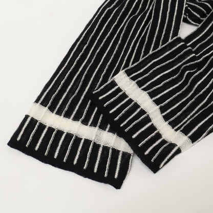 ANAYI アナイ ﾎﾜｲﾄ×ﾈｲﾋﾞｰ ｽﾄﾗｲﾌﾟ ｳｴｽﾄﾘﾎﾞﾝ ﾛﾝｸﾞｽﾘｰﾌﾞ ﾜﾝﾋﾟｰｽ ワンピース 38