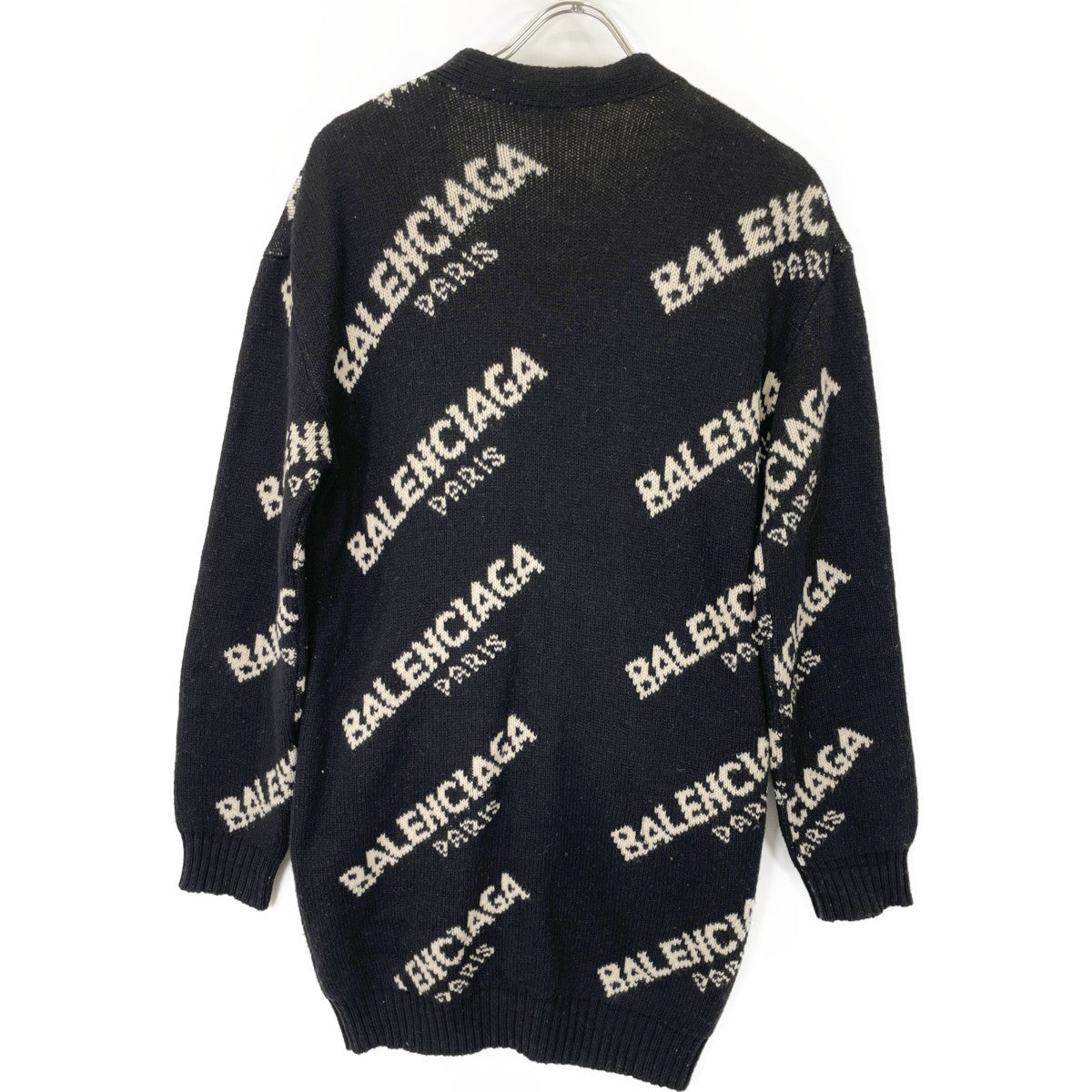 BALENCIAGA バレンシアガ 17年製 502615 ﾌﾞﾗｯｸ ｼﾞｬｶﾞｰﾄﾞﾛｺﾞ ｶｰﾃﾞｨｶﾞﾝ トップス 34