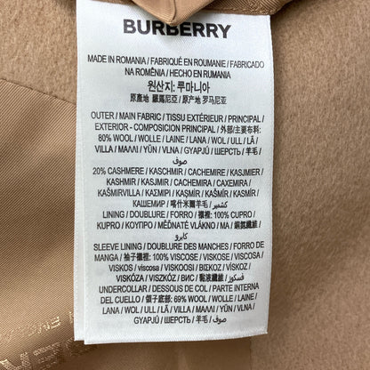 BURBERRY バーバリー 8091130 ﾍﾞｰｼﾞｭ ｳｰﾙ×ｶｼﾐﾔ ﾃｰﾗｰﾄﾞｺｰﾄ コート 54