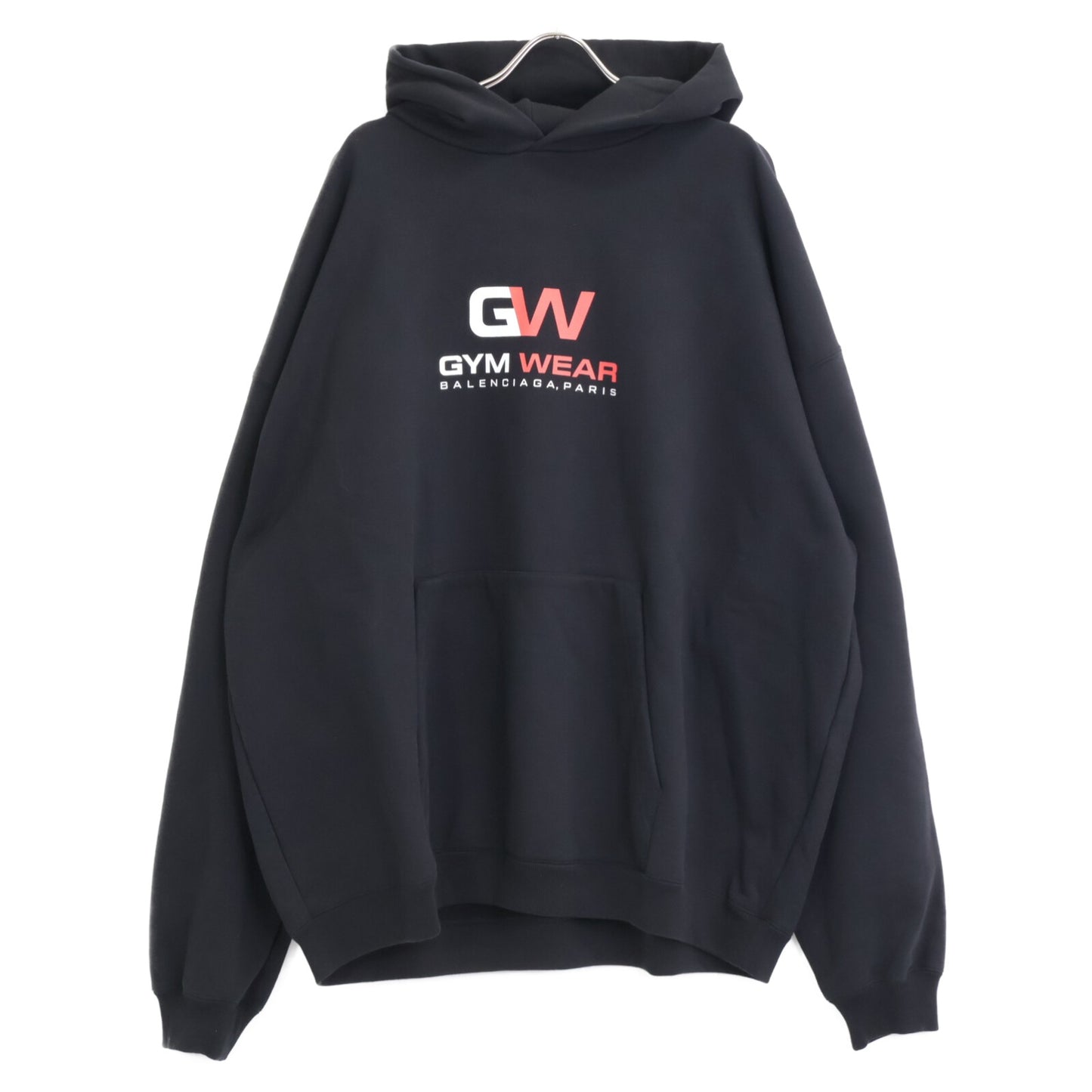 BALENCIAGA バレンシアガ 620973 ﾌﾞﾗｯｸ 20年製 Gym Wear ﾌｰﾃﾞｨｰ トップス L