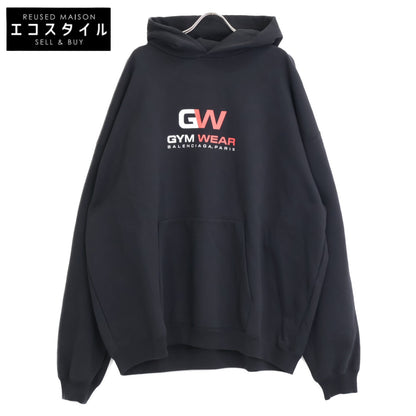 BALENCIAGA バレンシアガ 620973 ﾌﾞﾗｯｸ 20年製 Gym Wear ﾌｰﾃﾞｨｰ トップス L