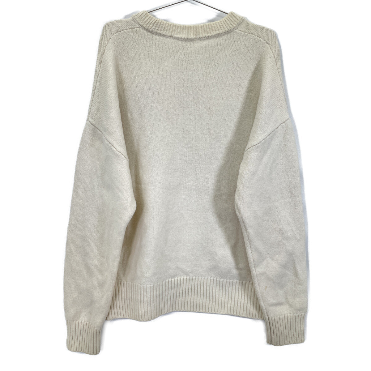 AMI PARIS アミパリス UKS002.018 ﾎﾜｲﾄ ﾜﾝﾎﾟｲﾝﾄ ﾛｺﾞﾆｯﾄ トップス M