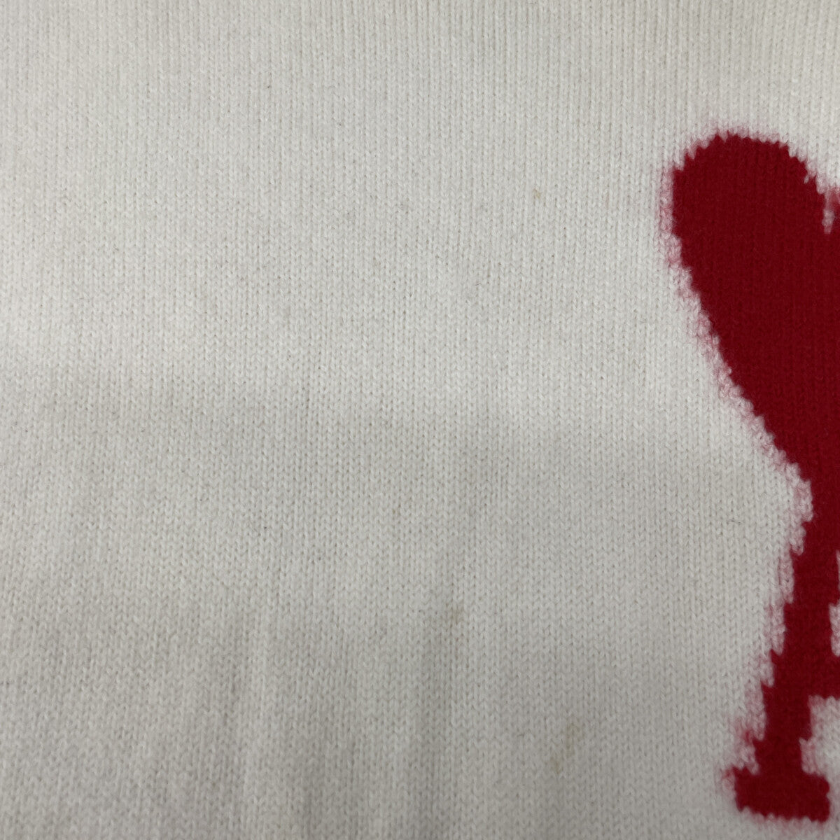 AMI PARIS アミパリス UKS002.018 ﾎﾜｲﾄ ﾜﾝﾎﾟｲﾝﾄ ﾛｺﾞﾆｯﾄ トップス M