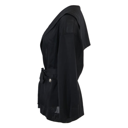 CHANEL シャネル 【美品/国内正規/24年製】P78431K11309 シルク100％ ウエストベルト付 セーラーカラー ジャケット 34