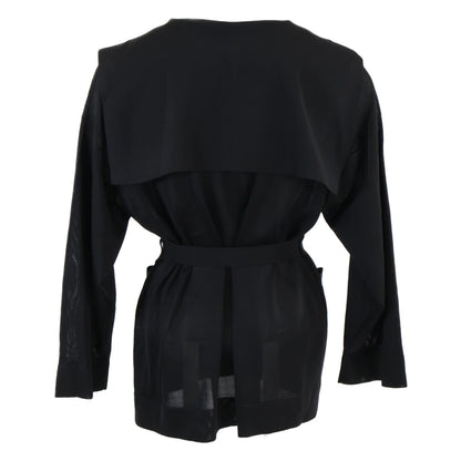 CHANEL シャネル 【美品/国内正規/24年製】P78431K11309 シルク100％ ウエストベルト付 セーラーカラー ジャケット 34