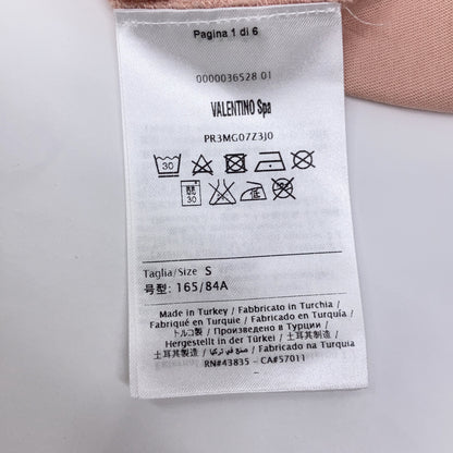 VALENTINO ヴァレンティノ 【Spa】PR3MG07Z3J0 ﾋﾟﾝｸ ﾚｰｽ 切り替え ｼｮﾙﾀﾞｰﾘﾎﾞﾝ ﾄｯﾌﾟｽ トップス S