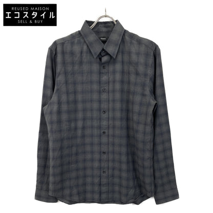 Theory セオリー 25SS 02-5108001 ｸﾞﾚｰ ｳｰﾙ Irving ﾁｪｯｸ ｼｬﾂ トップス M