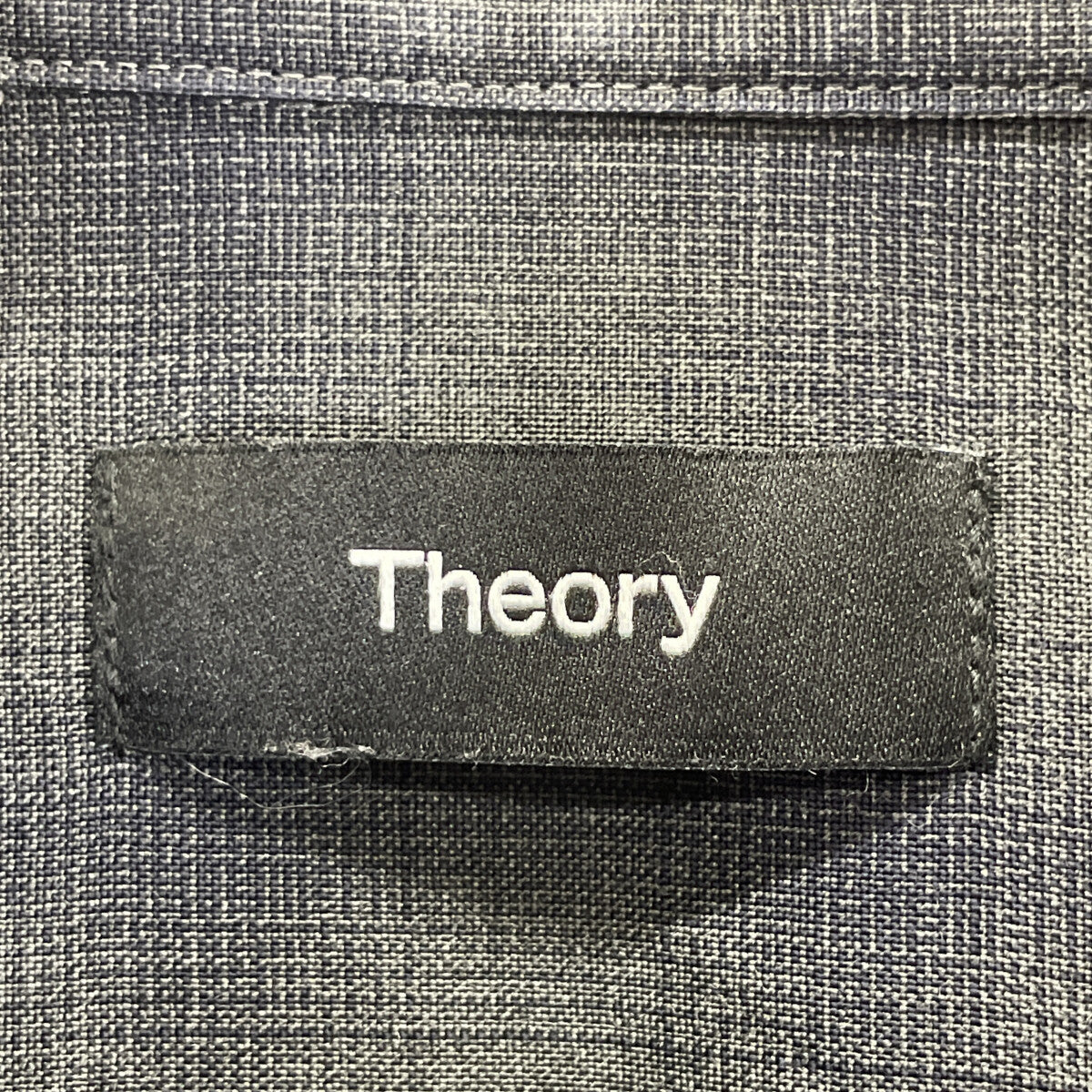 Theory セオリー 25SS 02-5108001 ｸﾞﾚｰ ｳｰﾙ Irving ﾁｪｯｸ ｼｬﾂ トップス M