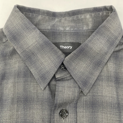 Theory セオリー 25SS 02-5108001 ｸﾞﾚｰ ｳｰﾙ Irving ﾁｪｯｸ ｼｬﾂ トップス M
