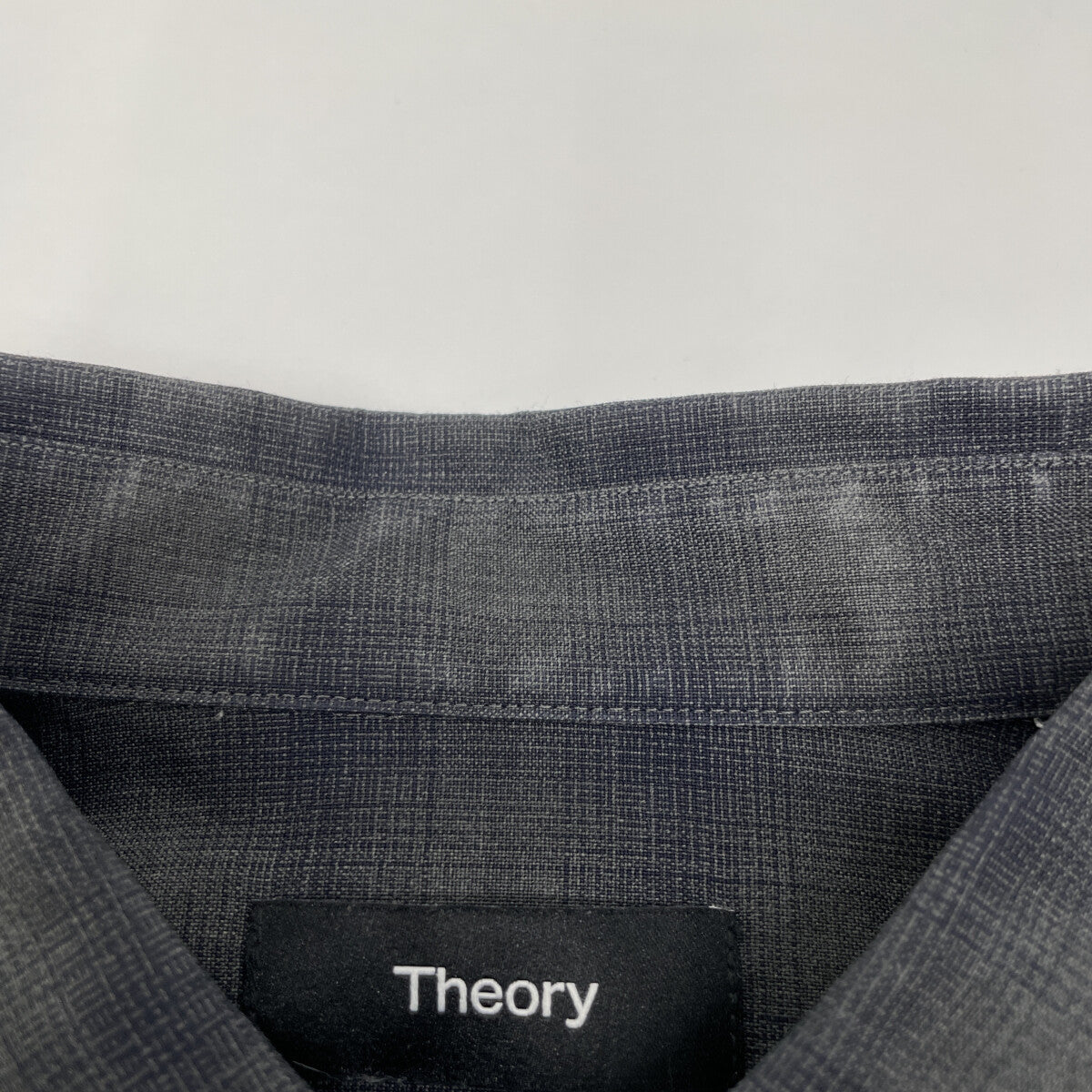 Theory セオリー 25SS 02-5108001 ｸﾞﾚｰ ｳｰﾙ Irving ﾁｪｯｸ ｼｬﾂ トップス M