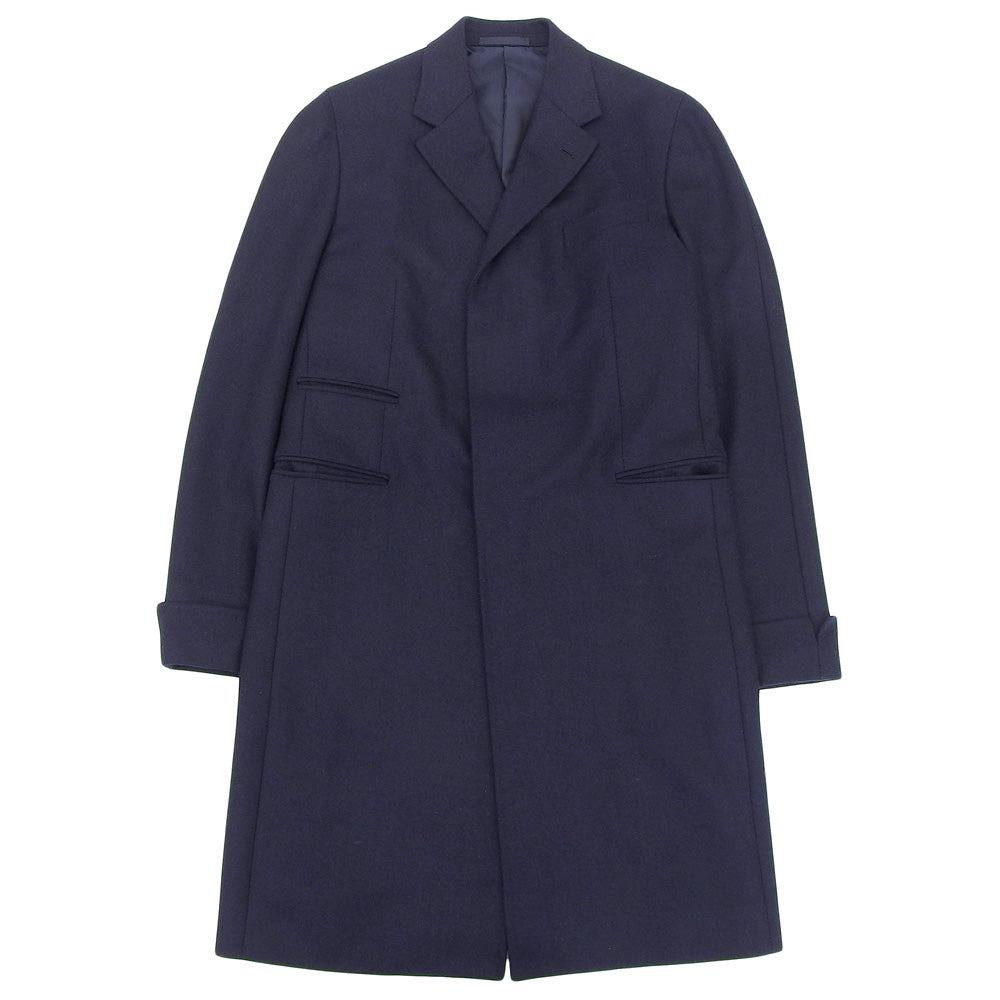 CARUSO カルーゾ 美品 ウール チェスターコート メンズ ネイビー 48 PE0U10-0110 コート 48