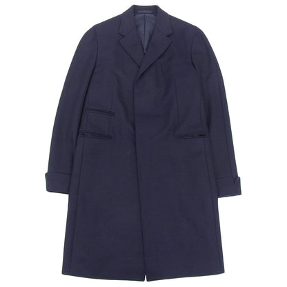 CARUSO カルーゾ 美品 ウール チェスターコート メンズ ネイビー 48 PE0U10-0110 コート 48