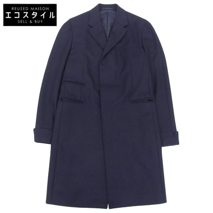 CARUSO カルーゾ 美品 ウール チェスターコート メンズ ネイビー 48 PE0U10-0110 コート 48