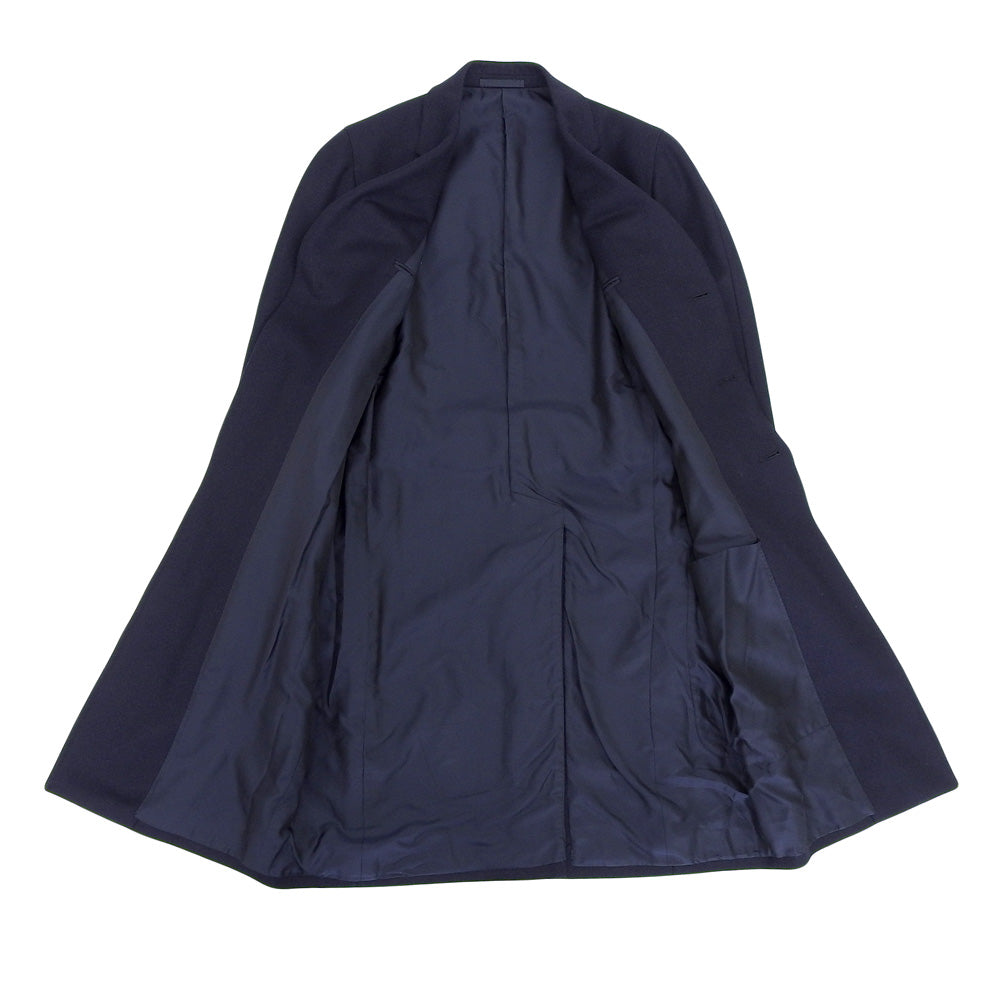 CARUSO カルーゾ 美品 ウール チェスターコート メンズ ネイビー 48 PE0U10-0110 コート 48