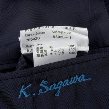 CARUSO カルーゾ 美品 ウール チェスターコート メンズ ネイビー 48 PE0U10-0110 コート 48