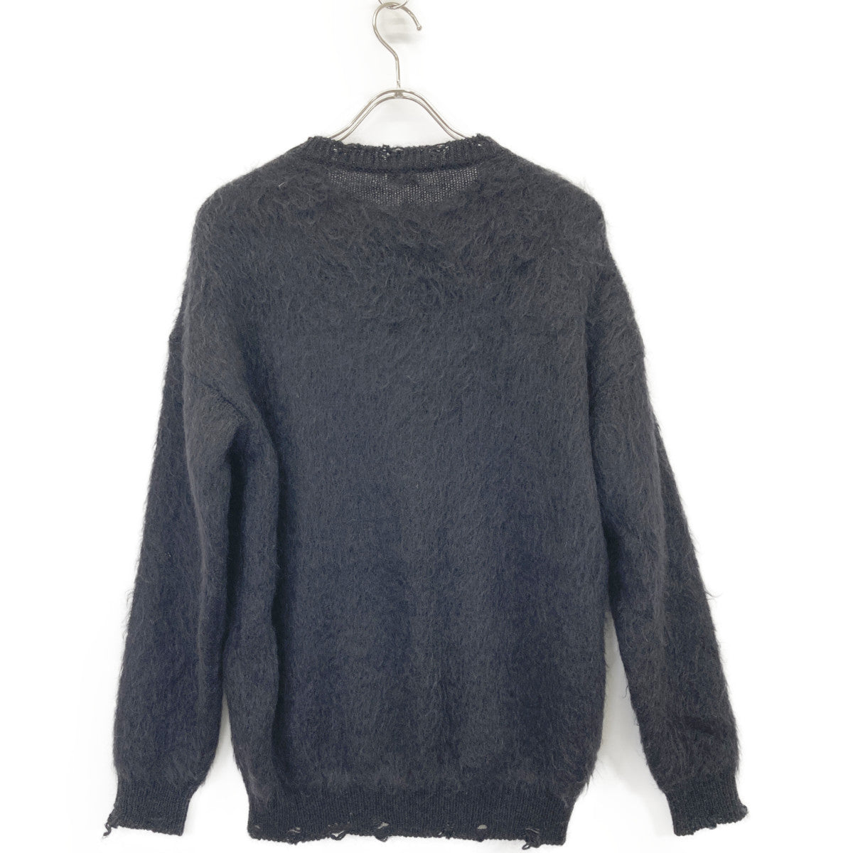 SAINT LAURENT PARIS サンローランパリ 22SS ×ﾌﾟﾚｲﾎﾞｰｲ ﾌﾞﾗｯｸ×ﾎﾜｲﾄ ﾓﾍｱ ﾆｯﾄｾｰﾀｰ トップス S