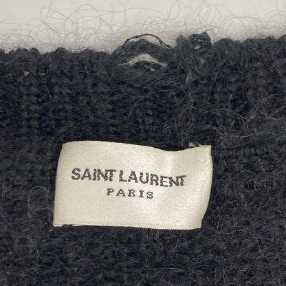 SAINT LAURENT PARIS サンローランパリ 22SS ×ﾌﾟﾚｲﾎﾞｰｲ ﾌﾞﾗｯｸ×ﾎﾜｲﾄ ﾓﾍｱ ﾆｯﾄｾｰﾀｰ トップス S