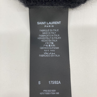 SAINT LAURENT PARIS サンローランパリ 22SS ×ﾌﾟﾚｲﾎﾞｰｲ ﾌﾞﾗｯｸ×ﾎﾜｲﾄ ﾓﾍｱ ﾆｯﾄｾｰﾀｰ トップス S