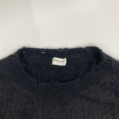 SAINT LAURENT PARIS サンローランパリ 22SS ×ﾌﾟﾚｲﾎﾞｰｲ ﾌﾞﾗｯｸ×ﾎﾜｲﾄ ﾓﾍｱ ﾆｯﾄｾｰﾀｰ トップス S