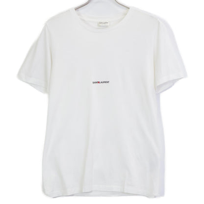 SAINT LAURENT PARIS サンローランパリ 17年 464572 ﾎﾜｲﾄ ｺｯﾄﾝ ﾛｺﾞ Tｼｬﾂ トップス XS