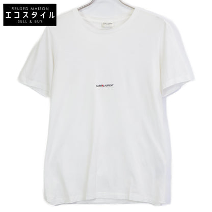 SAINT LAURENT PARIS サンローランパリ 17年 464572 ﾎﾜｲﾄ ｺｯﾄﾝ ﾛｺﾞ Tｼｬﾂ トップス XS