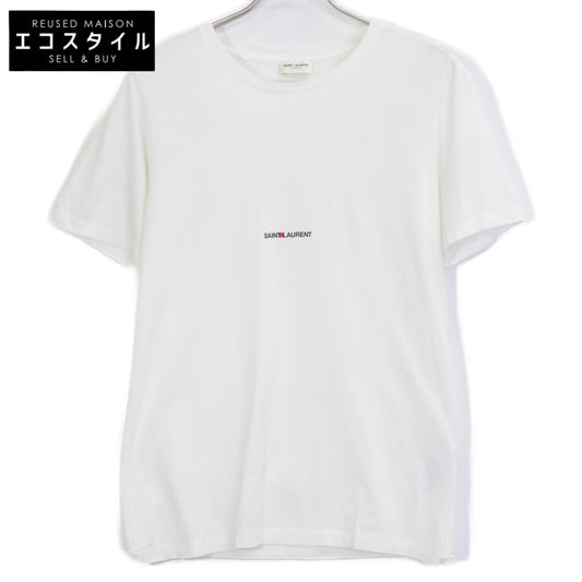 SAINT LAURENT PARIS サンローランパリ 17年 464572 ﾎﾜｲﾄ ｺｯﾄﾝ ﾛｺﾞ Tｼｬﾂ トップス XS