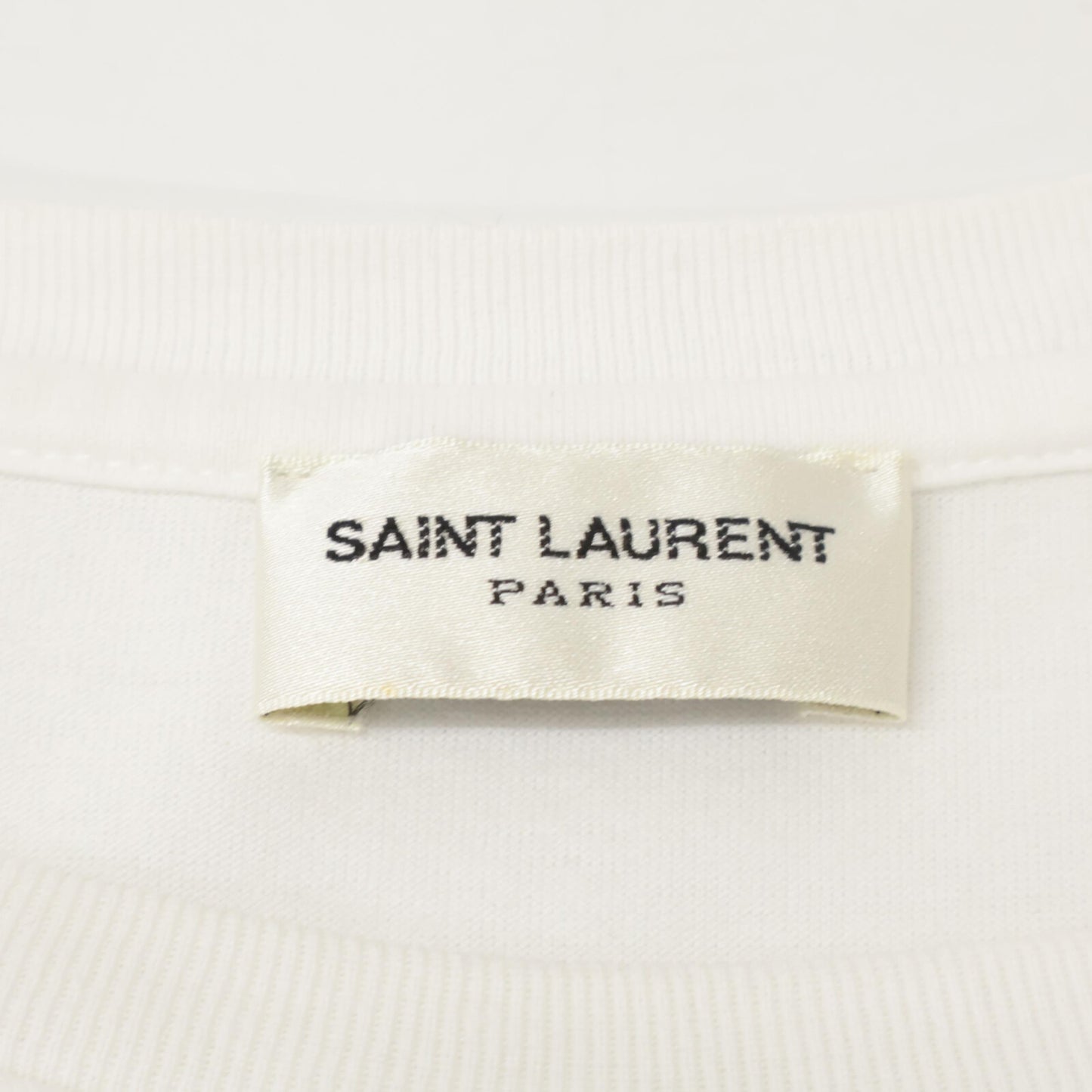 SAINT LAURENT PARIS サンローランパリ 17年 464572 ﾎﾜｲﾄ ｺｯﾄﾝ ﾛｺﾞ Tｼｬﾂ トップス XS