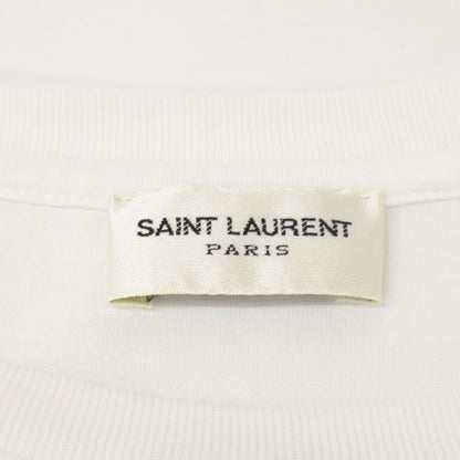 SAINT LAURENT PARIS サンローランパリ 17年 464572 ﾎﾜｲﾄ ｺｯﾄﾝ ﾛｺﾞ Tｼｬﾂ トップス XS