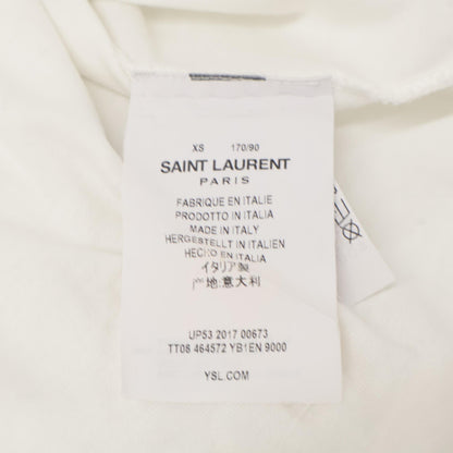 SAINT LAURENT PARIS サンローランパリ 17年 464572 ﾎﾜｲﾄ ｺｯﾄﾝ ﾛｺﾞ Tｼｬﾂ トップス XS