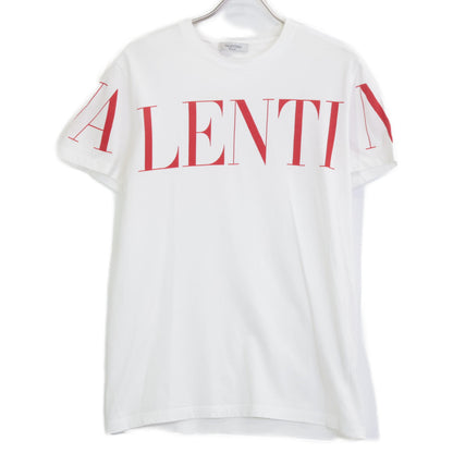 VALENTINO ヴァレンティノ 19年 SV3MG03B5FN ﾎﾜｲﾄ×ﾚｯﾄﾞ ﾛｺﾞ Tｼｬﾂ トップス XS