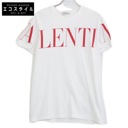 VALENTINO ヴァレンティノ 19年 SV3MG03B5FN ﾎﾜｲﾄ×ﾚｯﾄﾞ ﾛｺﾞ Tｼｬﾂ トップス XS