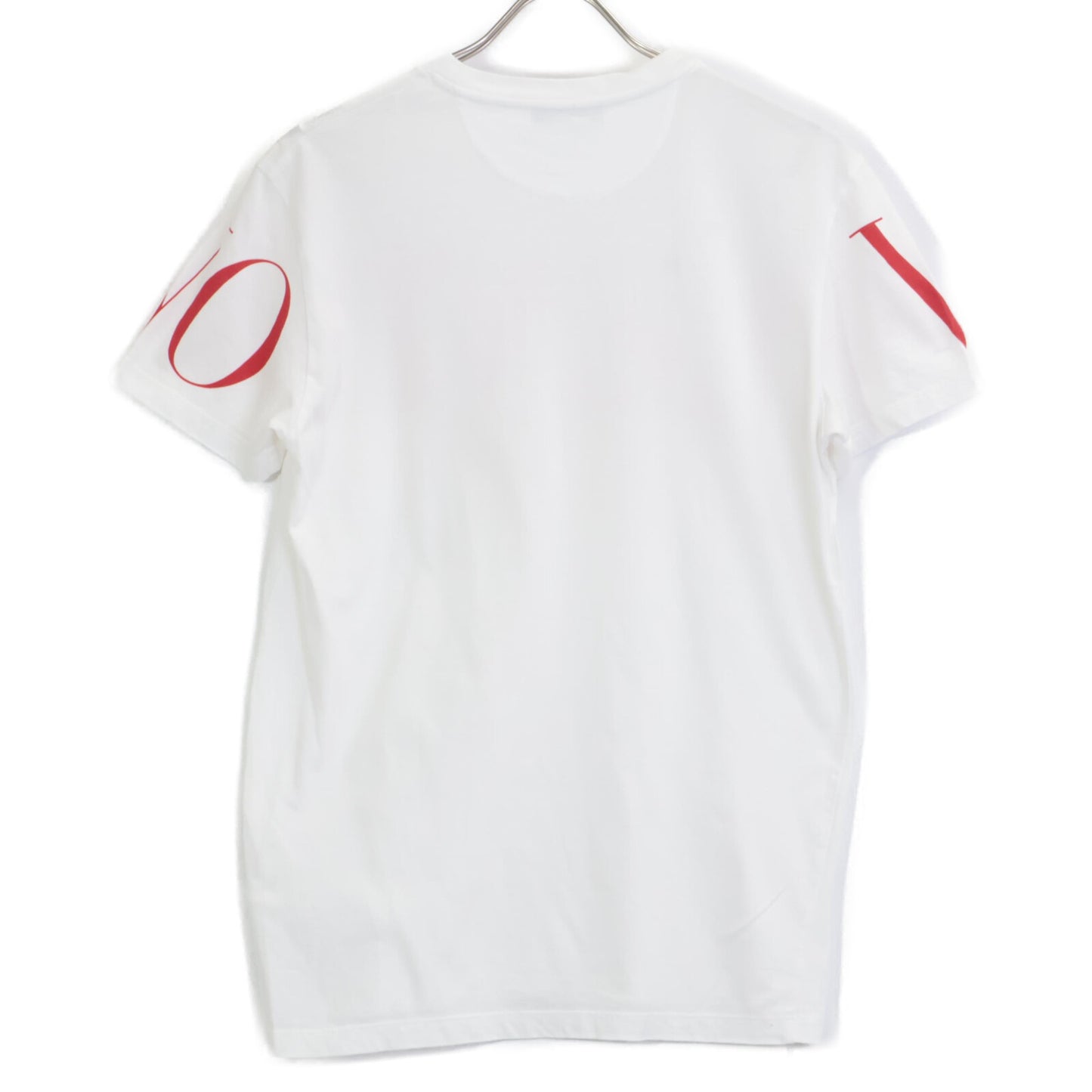 VALENTINO ヴァレンティノ 19年 SV3MG03B5FN ﾎﾜｲﾄ×ﾚｯﾄﾞ ﾛｺﾞ Tｼｬﾂ トップス XS