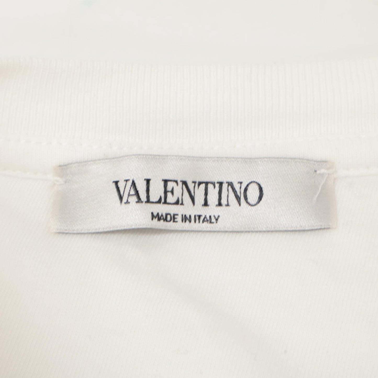 VALENTINO ヴァレンティノ 19年 SV3MG03B5FN ﾎﾜｲﾄ×ﾚｯﾄﾞ ﾛｺﾞ Tｼｬﾂ トップス XS