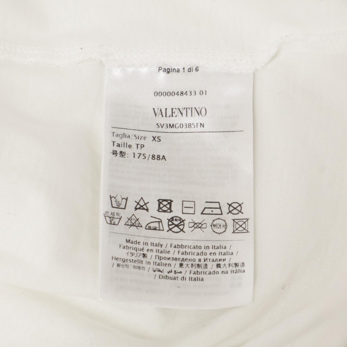 VALENTINO ヴァレンティノ 19年 SV3MG03B5FN ﾎﾜｲﾄ×ﾚｯﾄﾞ ﾛｺﾞ Tｼｬﾂ トップス XS