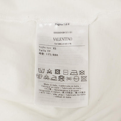 VALENTINO ヴァレンティノ 19年 SV3MG03B5FN ﾎﾜｲﾄ×ﾚｯﾄﾞ ﾛｺﾞ Tｼｬﾂ トップス XS