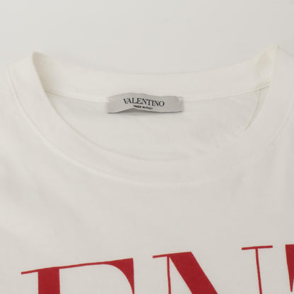 VALENTINO ヴァレンティノ 19年 SV3MG03B5FN ﾎﾜｲﾄ×ﾚｯﾄﾞ ﾛｺﾞ Tｼｬﾂ トップス XS