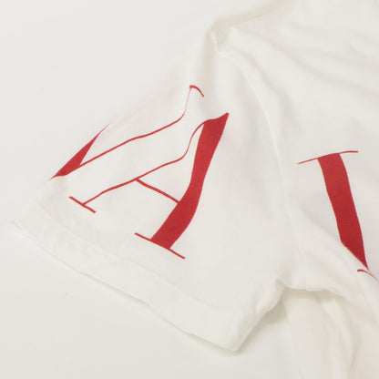 VALENTINO ヴァレンティノ 19年 SV3MG03B5FN ﾎﾜｲﾄ×ﾚｯﾄﾞ ﾛｺﾞ Tｼｬﾂ トップス XS