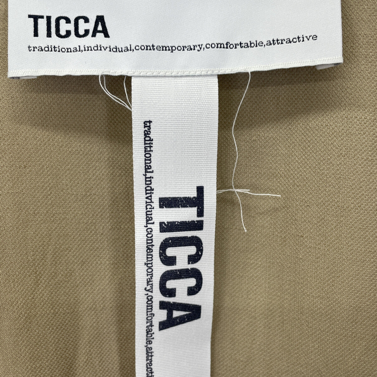 TICCA ティッカ 2211005041202 ﾍﾞｰｼﾞｭ ﾘﾈﾝ混ﾃｰﾗｰﾄﾞｼﾞｬｹｯﾄ ジャケット 2