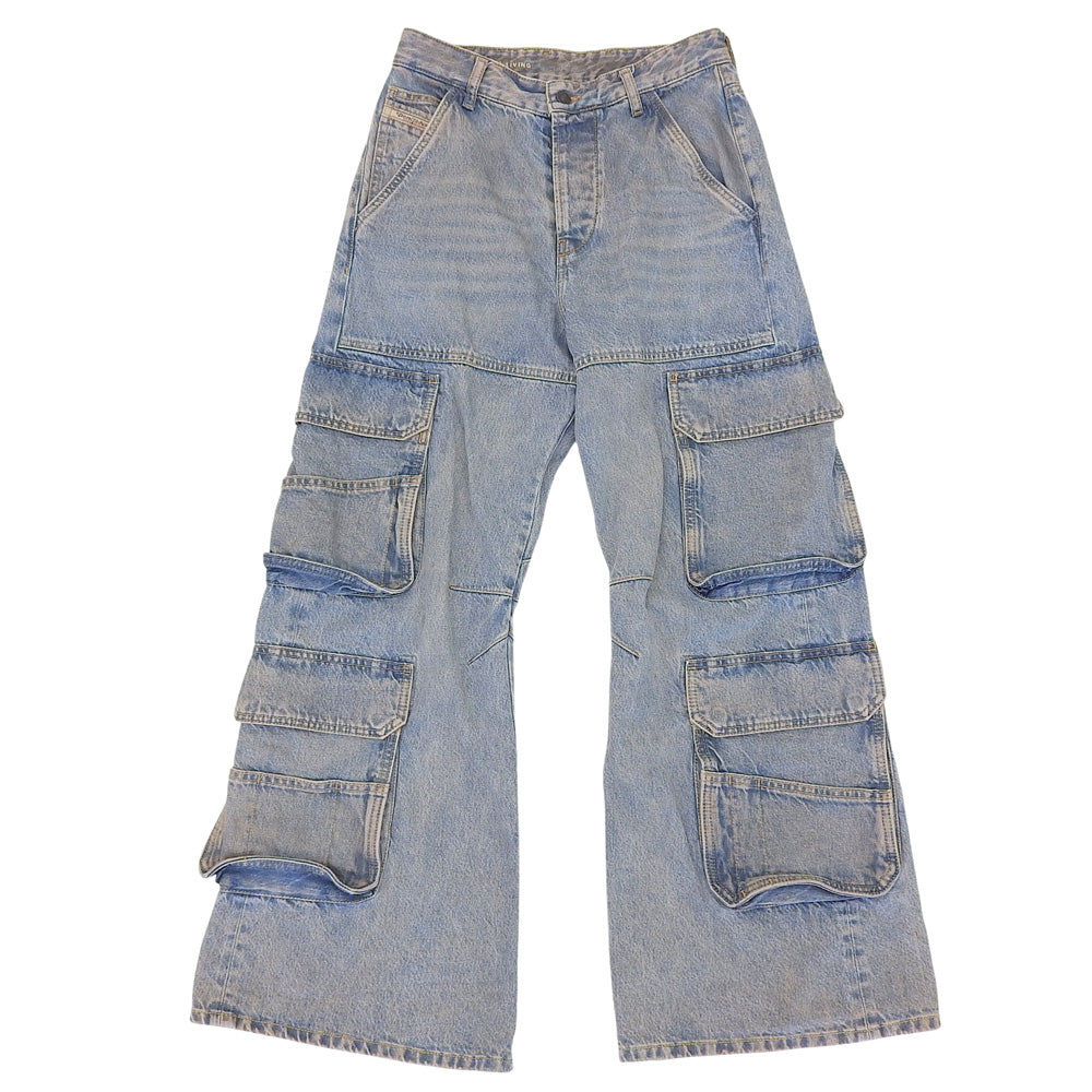 DIESEL ディーゼル 1996 D-Sire 0kiai ワイドジーンズ ボトムス メンズ ライトブルー W25 ボトムス W25