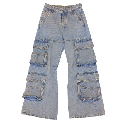 DIESEL ディーゼル 1996 D-Sire 0kiai ワイドジーンズ ボトムス メンズ ライトブルー W25 ボトムス W25