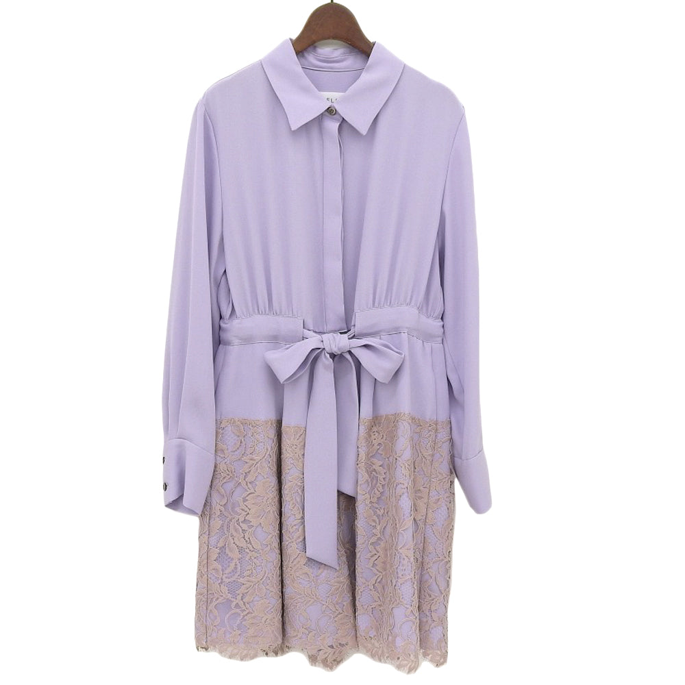 ADELLY アデリ― 美品 トリアセテート シャツスタイル オールインワン レディース ライトパープル ADL10-391 ワンピース ―