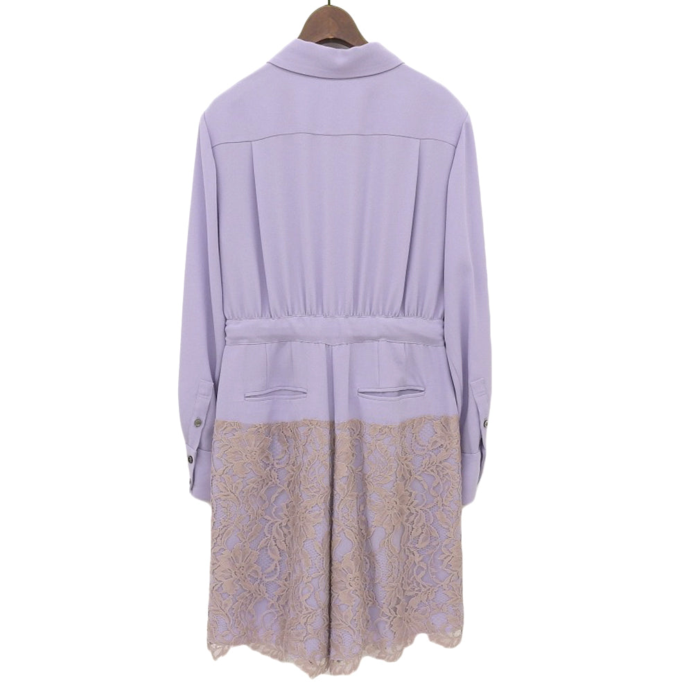 ADELLY アデリ― 美品 トリアセテート シャツスタイル オールインワン レディース ライトパープル ADL10-391 ワンピース ―