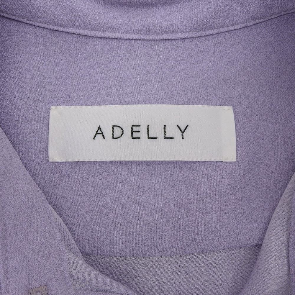 ADELLY アデリ― 美品 トリアセテート シャツスタイル オールインワン レディース ライトパープル ADL10-391 ワンピース ―